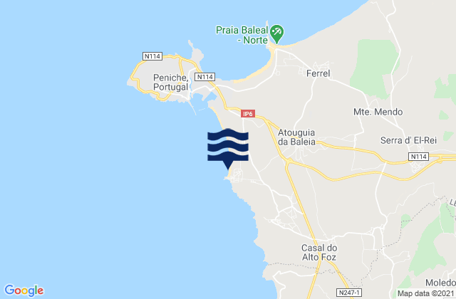 Mappa delle maree di Praia da Consolação, Portugal