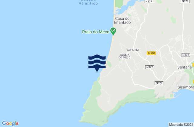 Mappa delle maree di Praia da Foz Cabo Espichel Sesimbra, Portugal