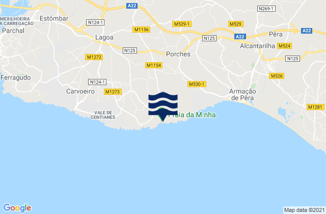 Mappa delle maree di Praia da Marinha, Portugal