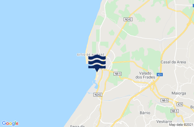 Mappa delle maree di Praia da Nazaré, Portugal
