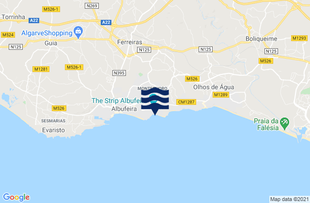 Mappa delle maree di Praia da Oura, Portugal
