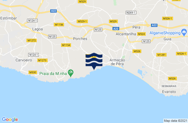 Mappa delle maree di Praia da Senhora da Rocha, Portugal