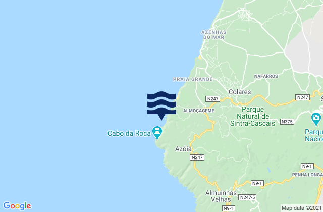 Mappa delle maree di Praia da Ursa, Portugal