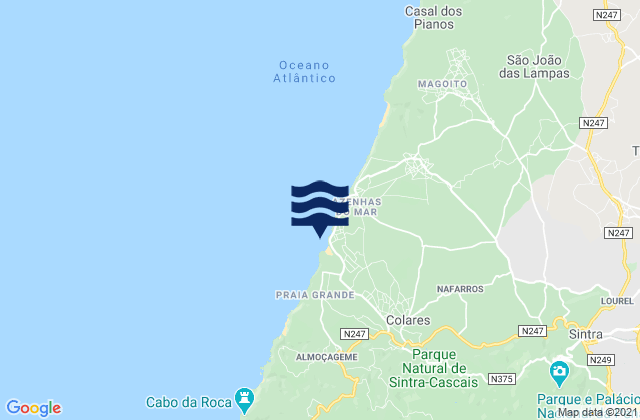 Mappa delle maree di Praia das Maçãs, Portugal