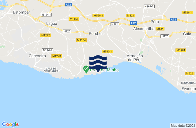 Mappa delle maree di Praia de Albandeira, Portugal