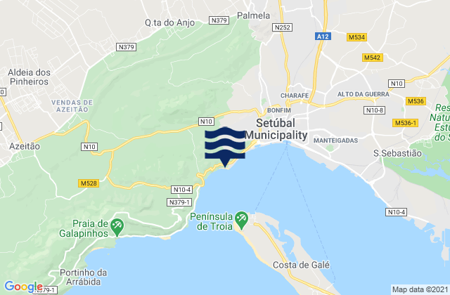 Mappa delle maree di Praia de Albarquel, Portugal