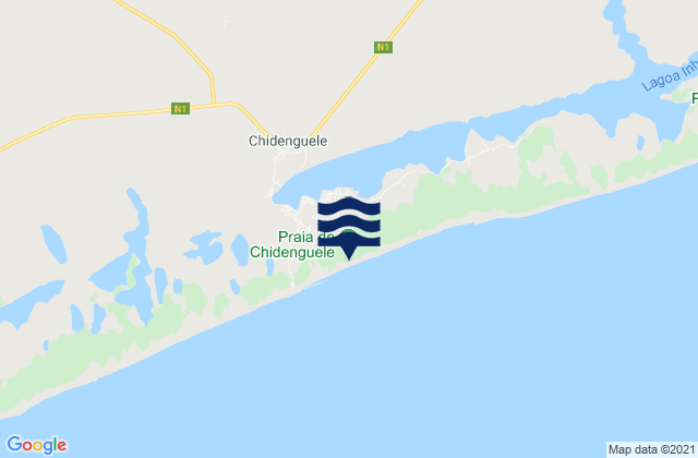Mappa delle maree di Praia de Chidenguele, Mozambique