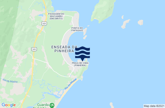 Mappa delle maree di Praia de Cima, Brazil