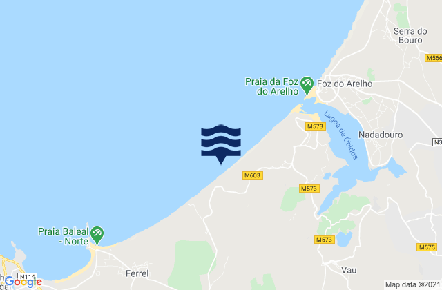 Mappa delle maree di Praia de Covões, Portugal
