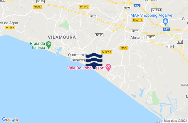 Mappa delle maree di Praia de Loulé Velho, Portugal