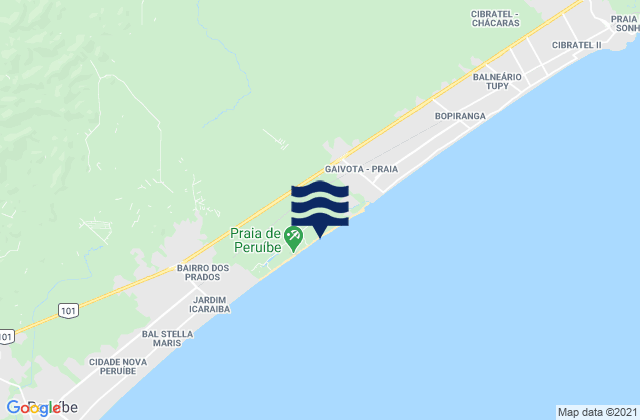 Mappa delle maree di Praia de Peruíbe, Brazil