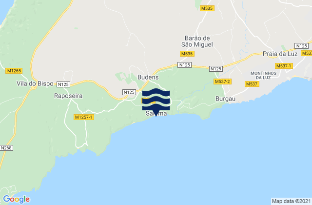 Mappa delle maree di Praia de Salema, Portugal
