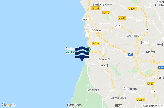Mappa delle maree di Praia de São Julião, Portugal