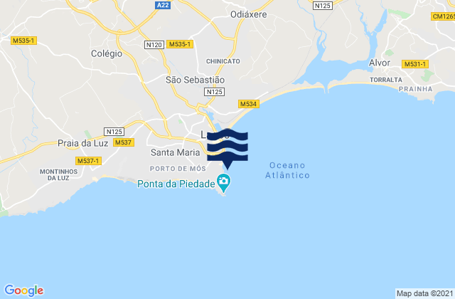Mappa delle maree di Praia do Camilo, Portugal