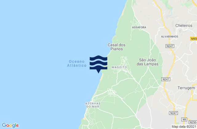 Mappa delle maree di Praia do Magoito, Portugal