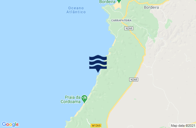 Mappa delle maree di Praia do Mirouço, Portugal