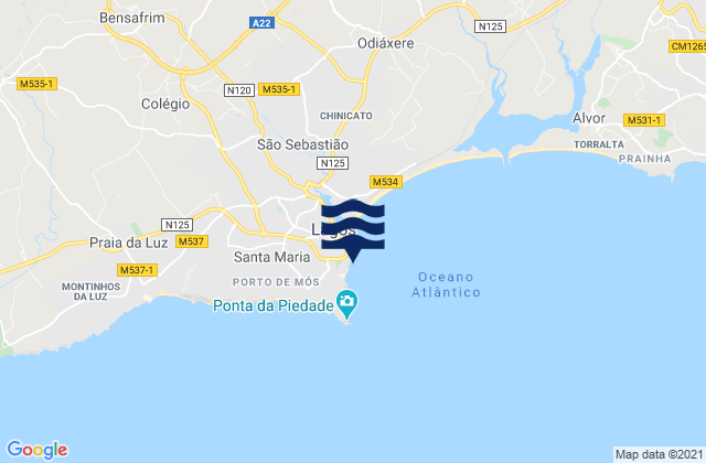 Mappa delle maree di Praia do Pinhão, Portugal
