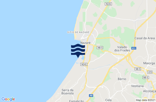 Mappa delle maree di Praia do Sul, Portugal