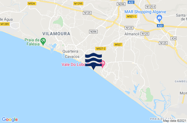 Mappa delle maree di Praia do Trafal, Portugal