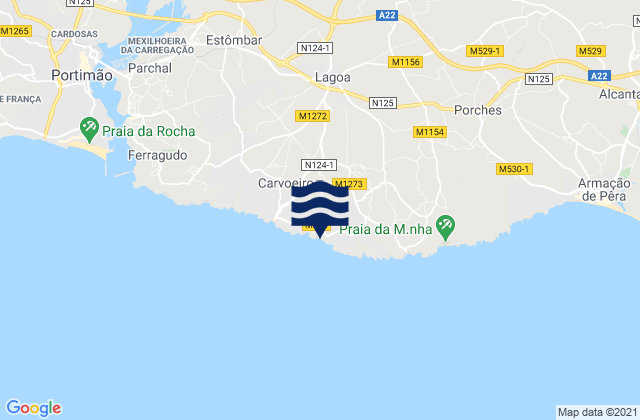 Mappa delle maree di Praia do Vale de Centianes, Portugal