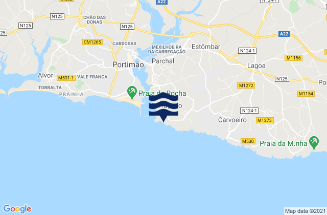 Mappa delle maree di Praia dos Caneiros, Portugal