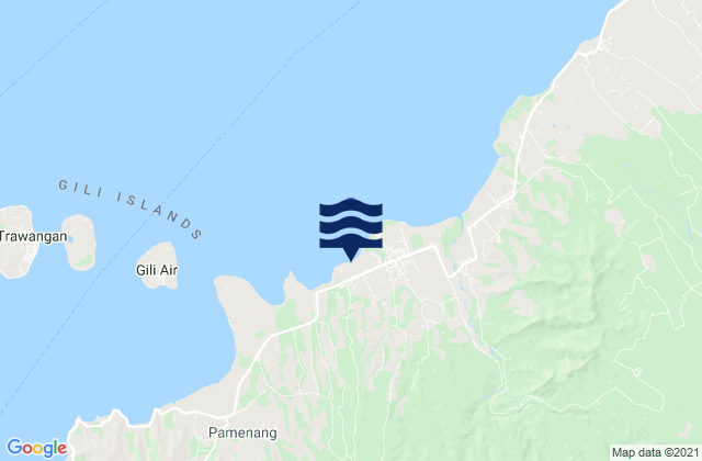 Mappa delle maree di Prawira, Indonesia