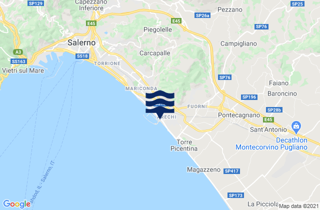 Mappa delle maree di Prepezzano, Italy