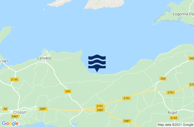 Mappa delle maree di Presqu'île de Crozon, France