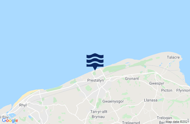 Mappa delle maree di Prestatyn, United Kingdom