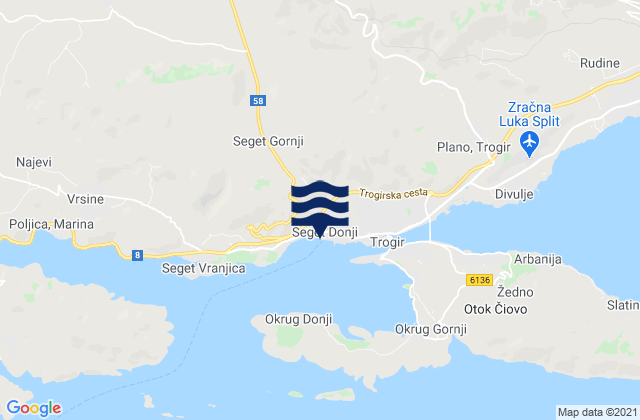 Mappa delle maree di Prgomet, Croatia
