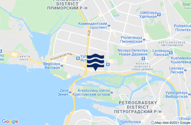 Mappa delle maree di Primorskiy Rayon, Russia