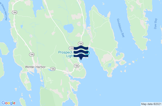 Mappa delle maree di Prospect Harbor, United States