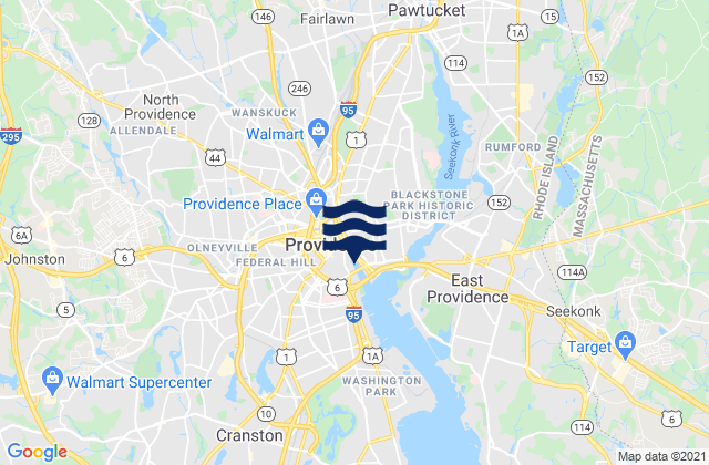 Mappa delle maree di Providence, United States