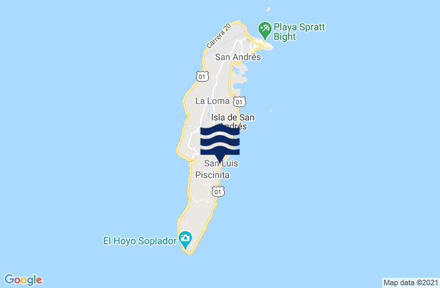 Mappa delle maree di Providencia y Santa Catalina, Departamento de Archipiélago de San Andrés, Colombia