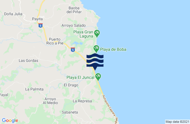 Mappa delle maree di Provincia María Trinidad Sánchez, Dominican Republic