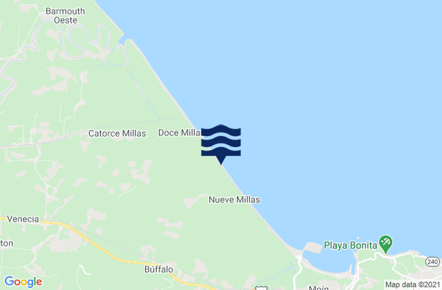 Mappa delle maree di Provincia de Limón, Costa Rica
