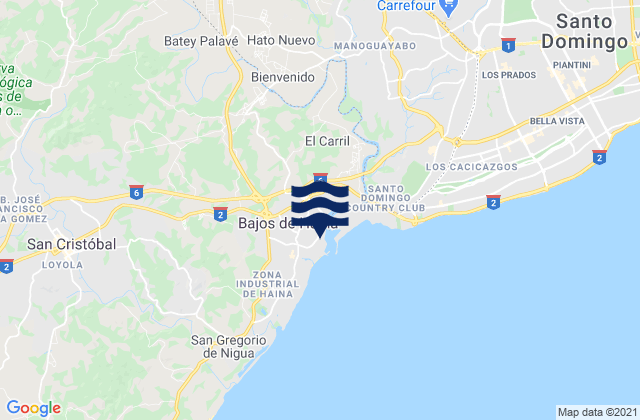 Mappa delle maree di Provincia de San Cristóbal, Dominican Republic