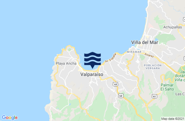 Mappa delle maree di Provincia de Valparaíso, Chile