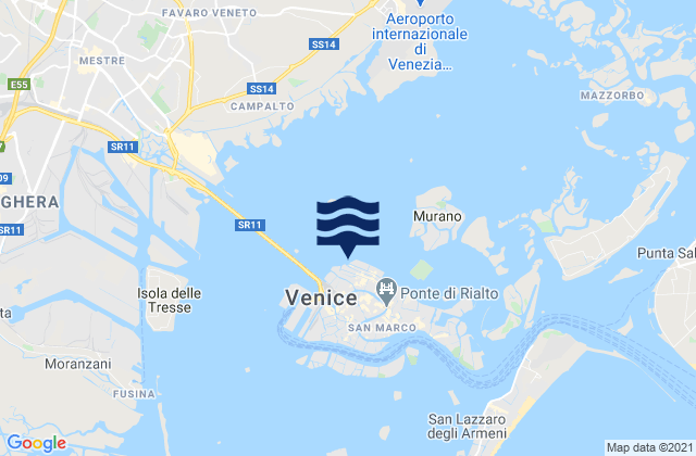 Mappa delle maree di Provincia di Venezia, Italy