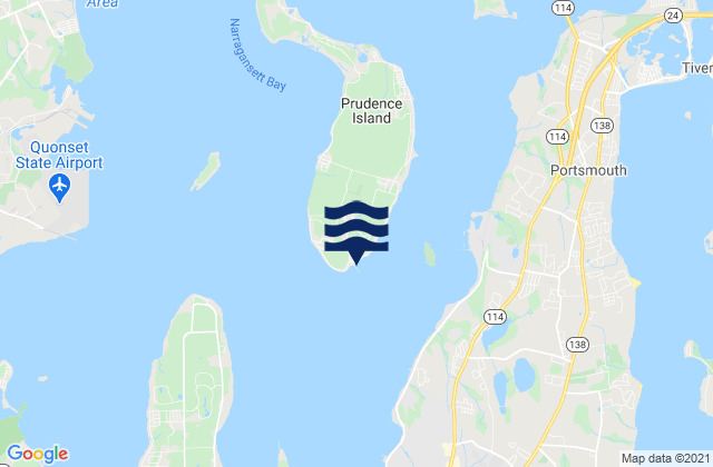 Mappa delle maree di Prudence Island, United States