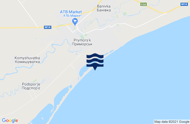 Mappa delle maree di Prymorsk, Ukraine