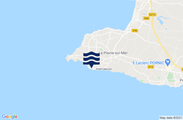 Mappa delle maree di Préfailles, France