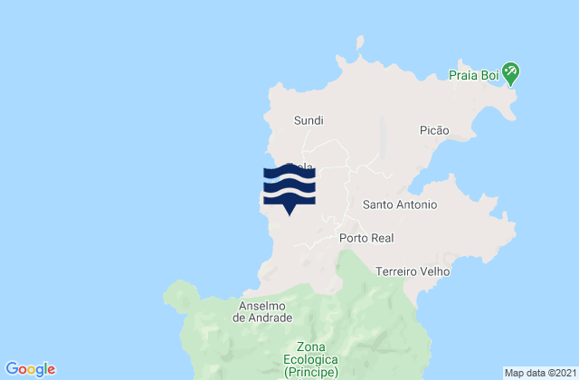 Mappa delle maree di Príncipe, Sao Tome and Principe