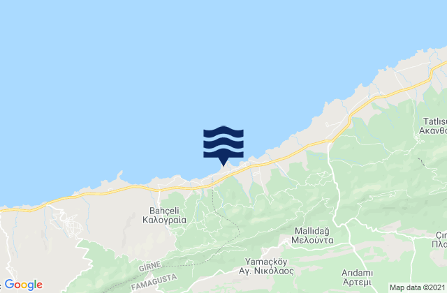 Mappa delle maree di Psyllátos, Cyprus