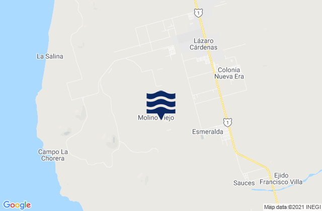 Mappa delle maree di Pueblo Benito García, Mexico