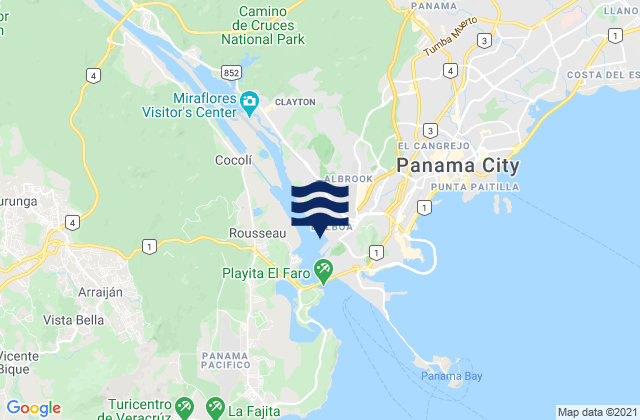 Mappa delle maree di Puerto Balboa, Panama