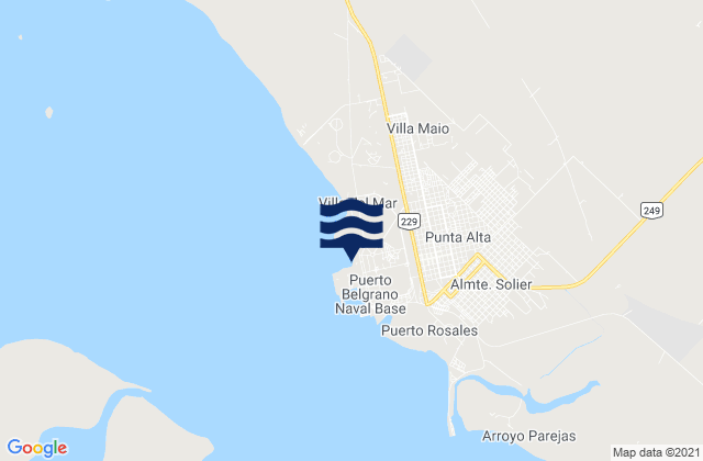 Mappa delle maree di Puerto Belgrano, Argentina