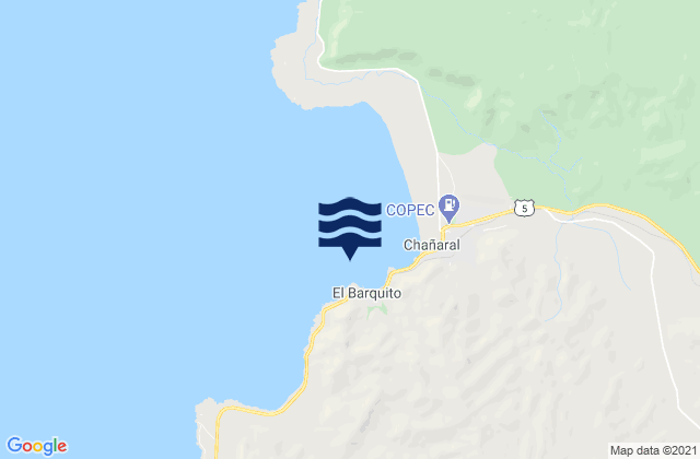 Mappa delle maree di Puerto Chanaral, Chile