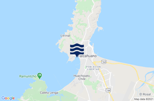 Mappa delle maree di Puerto Comercial de San Vicente, Chile
