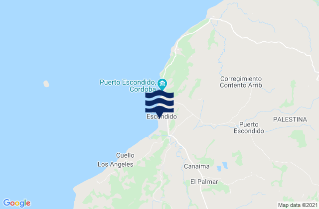 Mappa delle maree di Puerto Escondido, Colombia